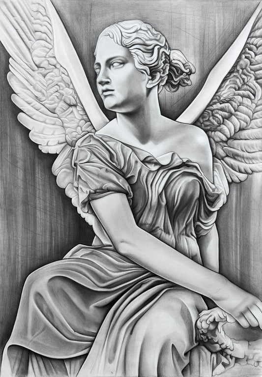 Angel - Bleistiftzeichnung